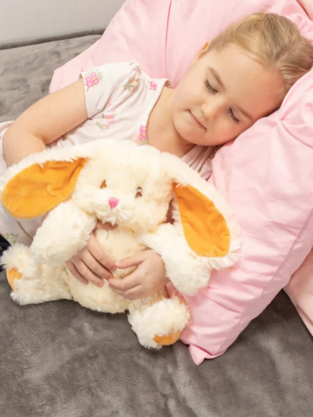 Warm Pals Bashful Bunny Microwavable Or Freezer Creme Orange Lavender 8.5